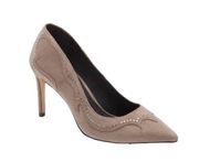 NWT Allsaints Zehra Studded Pump In Taupe Suede 9