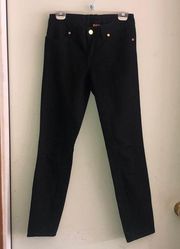 TORY BURCH BLACK SKINNY JEANS GOLD HARDWARE ZIPPER