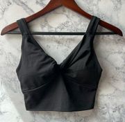 Till You Collapse Black V-Neckline Sports Bra Size Small