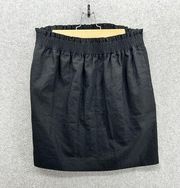 J.Crew Women's Pull On Skirt Solid Black Size 8 A Line Pleated Re-Imagined Linen