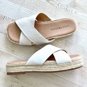 Lucky Brand Gayte Platform Espadrille Cross Strap Sandal‎ | White 6