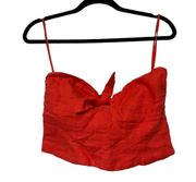 Mara Hoffman Bow Coral Strapless Linen Top