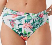 Tommy Bahama Tropical Floral Twist-High-Waist Bikini Swim Bottoms Large NWT