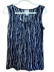 Chicos Travelers Tank Top Medium Multicolor Stripe Slinky Sleeveless Blouse