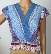 croptop NWOT Blue Purple Large