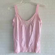 Hillard & Hanson Light Pink Sweater Embellished Tank Top