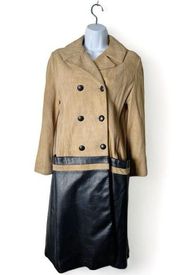 Lady California by CA Sportswear Co. - Vintage Black & Tan Leather Coat - Sz. 10