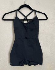 Jo+Jax Open Back Unitard Romper Adult XS Black Dancewear