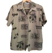 𝅺BRIGGS mock layered printed short sleeve blouse