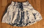 Blue and White Mini Skirt