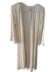 Hollister Ivory Lace Duster Cardigan Sweater S Women's Lightweight