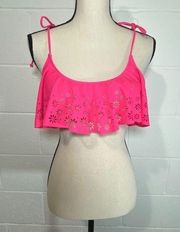 Pink Victorias Secret Floral Lasercut Hot Pink Bikini Top