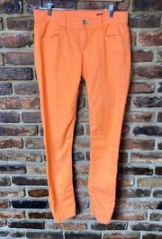 United Colors of Benetton Orange Denim Slim Skinny Jeans Women's Size 32