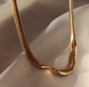 Boutique gold plated snake chain necklace