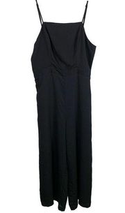 4Sienna Womens Spaghetti Strap Jumpsuit Back Buttons Cutout Black Size Large