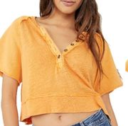 Free People  Keep It Classic Linen & Cotton T-Shirt