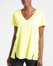 ATHLETA Yellow Boulevard V-Neck Tee Size S‎ NWOT