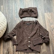 Haute Monde Brown Cardigan