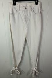 NWT Good American Women's Good Boy White Ankle Wrap Jeans Size 8