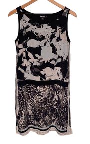 Silk Blend Multi Pattern Sleeveless Mini Dress Floral Abstract Animal Print