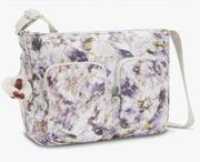 Kipling Women’s Sidney Purple White Crossbody Pixel Print Nylon