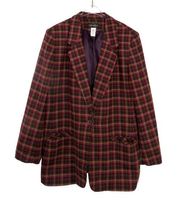 Requirements 1990s Vintage Pikn & Purple Houndstooth Plaid Blazer Jacket XL