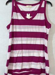 New Anthropologie Cloth & Stone Scoop-Neck Layering Tank Raspberry Pink Large L