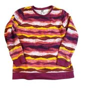 Land’s End Serious Sweats Crewneck Sweatshirt Large Blackberry Mountain Ombre