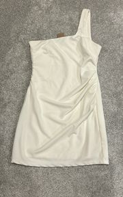 NWT  One Shouldered White Dress