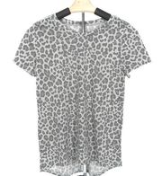 💝 Women’s | Zoe + Liv | Gray Leopard Print T-Shirt Top
