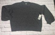 Worthington Womens Size XL Charcoal Grey Balloon Sleeve Sweater