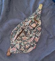 Unionbay Braided Rope Sling bag, paisley blue, EUC