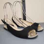 Apt 9 Black Apamaro Open Toe Sandals Suede Size 7