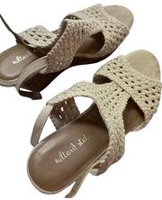 Altard State Womens Angela Wedge High Heels Size 8M Beige Natural