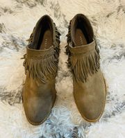 Fringe Tan Booties