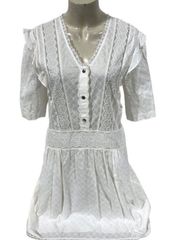 COACH 1941 NWT Lace Mini Dress Broderie Anglaise in Cream Designer Cotton NWT