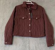 Blanknyc 37DJ5993 Women’s Burgundy Long Sleeve Quilted Bomber Jacket Size Medium