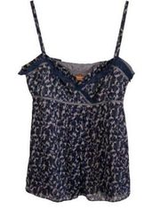 Cynthia Steffe Silk Animal Print Leopard Tank 0