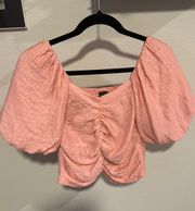 Cropped Top With Bubble Sleeve