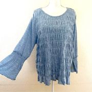 Paper + Tee blue chambray long sleeve top Size 1x New with tags