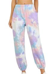 SheIn  Tie Dye Sweatpants Lounge Pants Pink White Purple Blue Small