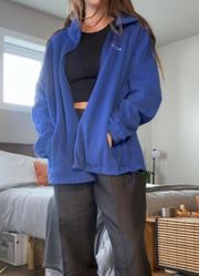 Super comfy + cute electric blue  fleece zip up 🦋