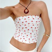 Multi Flower Print Tube Top