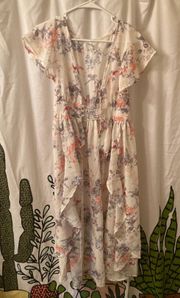 Brand Extra Long Flowy Floral Maxi Short Sleeve Cardigan Wrap