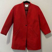 STEVEN ALAN Red Cocoon Tour Coat, Size 0
