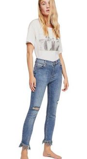 Free People  We The Free Great Heights Frayed Hem Skinny Jeans