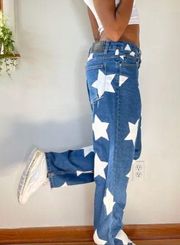 BDG Low-Rise Tapered Baggy Jean - Star Print