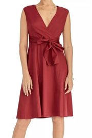 Rachel  Tie Waist Faux wrap dress with side pockets