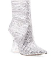 Steve Madden  Vivy Ankle Boot Silver Rhinestone Womens Size 7.5