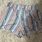 red white and blue stretchy shorts, , women’s small